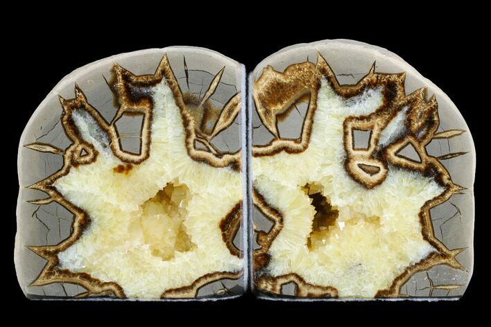 Crystal Filled Septarian Geode Bookends - Utah #184585